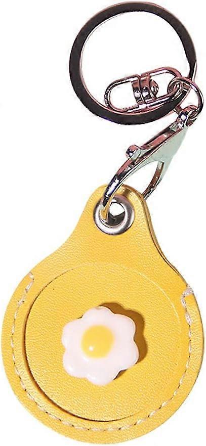 Estojo de couro PU com tema de frutas de comida fofa criativa para localizador de AirTag, capa protetora de pele anti-riscos com chaveiro de anel, compatível com AirTags 2021