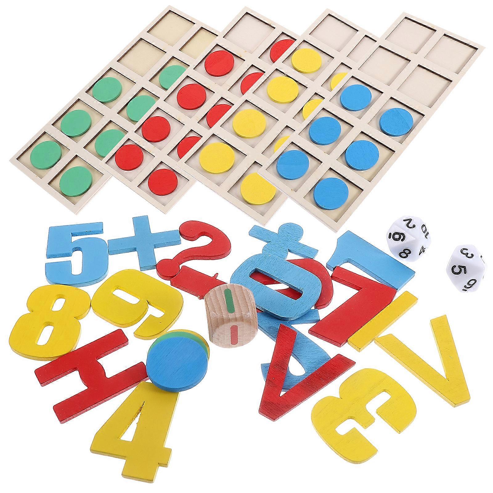 1 Set Kindergarten Wood Math Counters Kids Math Manipulative Kit for Home