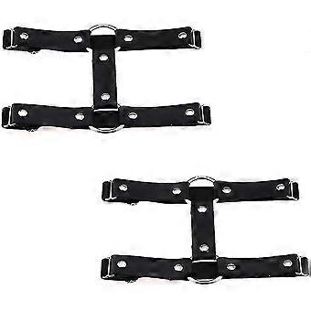 2pcs Ceinture de jarretière élastique réglable, 2 rangées Mode Jarretières de cuisse pour femmes
