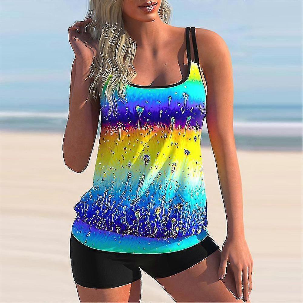 Taille Plus Femme Maillots de Bain Tankini Débardeurs Rembourrés Avec Shorts Maillots de Bain Ensembles