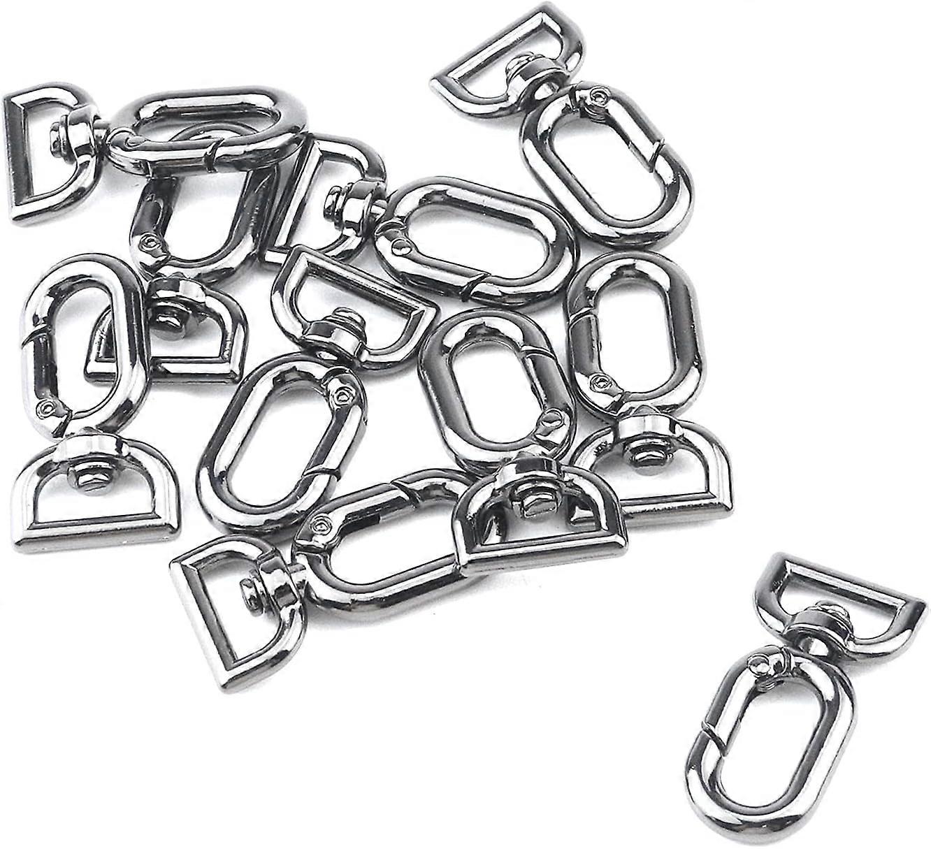 hall 10PCS Metal Swivel Lobster Clasp Claw Swivel Clip Curved Oval Lobster Clasp Trigger Clips Snap Hooks Push Gate Snap for Strap Bag Purse Hardward 