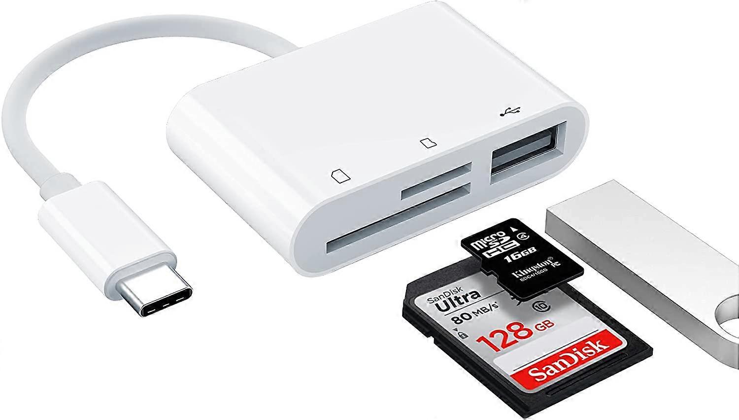 USB C SD Card Reader Adapter, iHoryson USB 3.0 Type C Micro SD TF Card Reader Adapter, 3 in 1 USB C to USB Camera Memory Card Reader Adapter for iPad