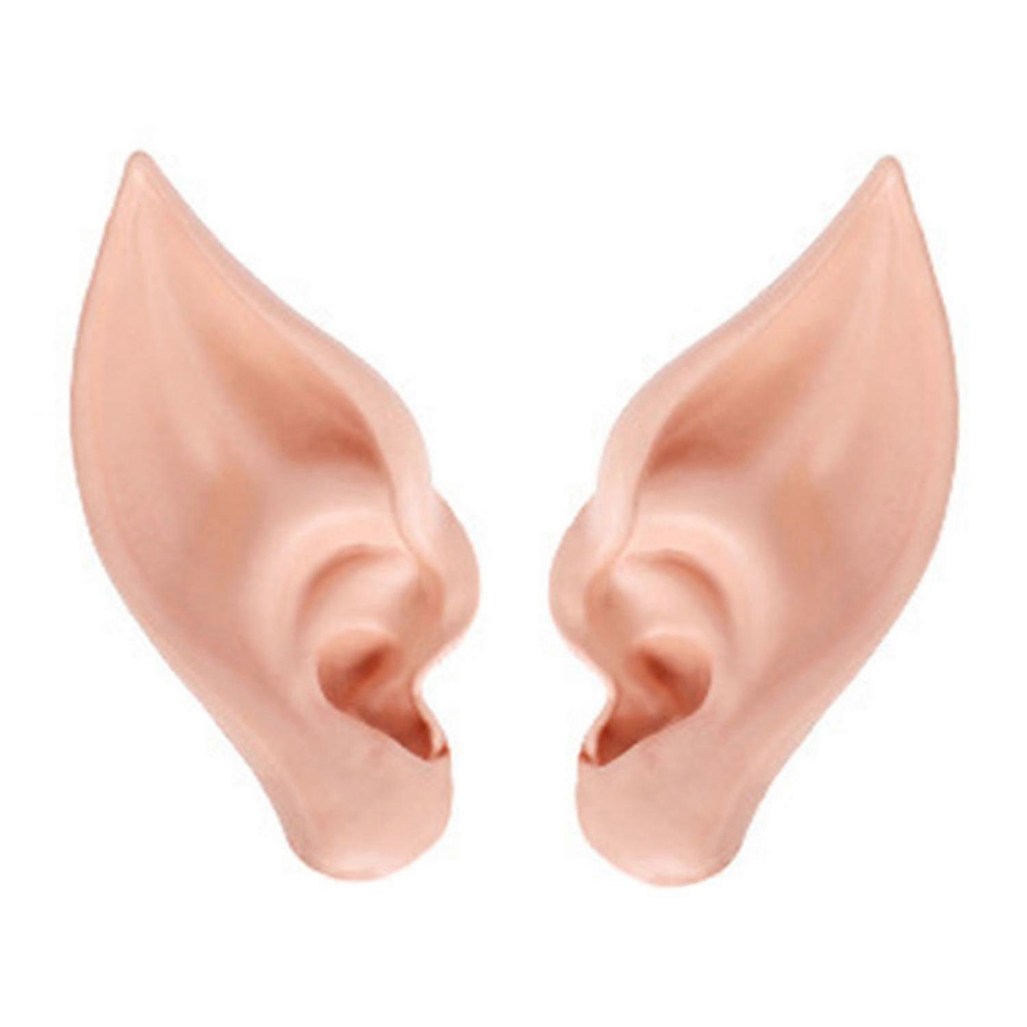 2Pcs Elf Ears Eco-friendly No Odor Friendly to Skin Soft Elastic Cosplay Elf Ears Halloween Party Ph