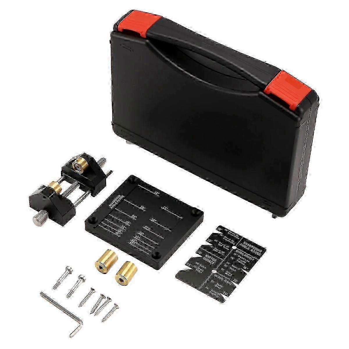 Adjustable Jig Guide Tool for Metal Wood Chisel Abrasive Fixed Angle Sharpener Kit for 5/32in-3in Chis