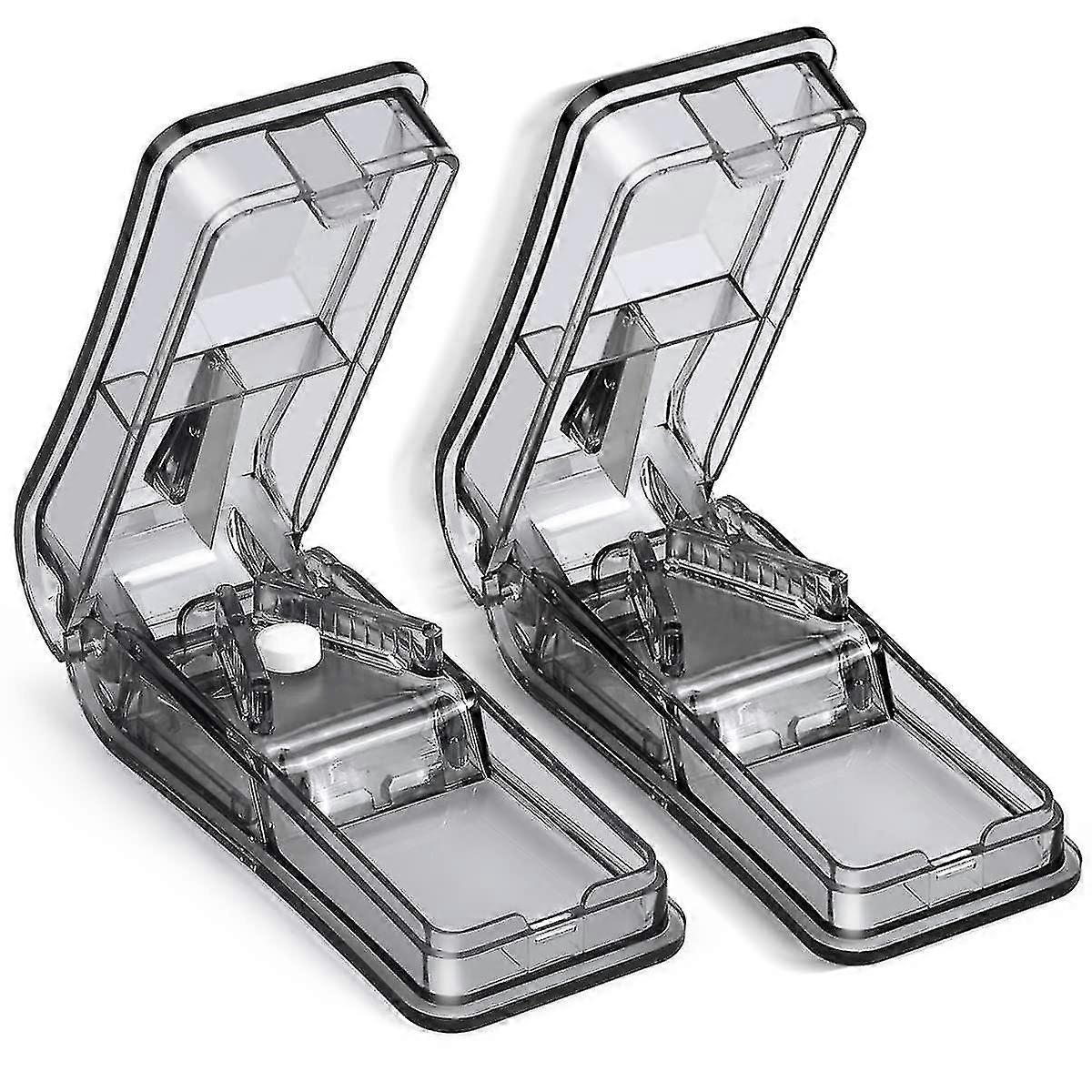 Pill 2pcs Splitter With Blade Cut In Quarter For Tab