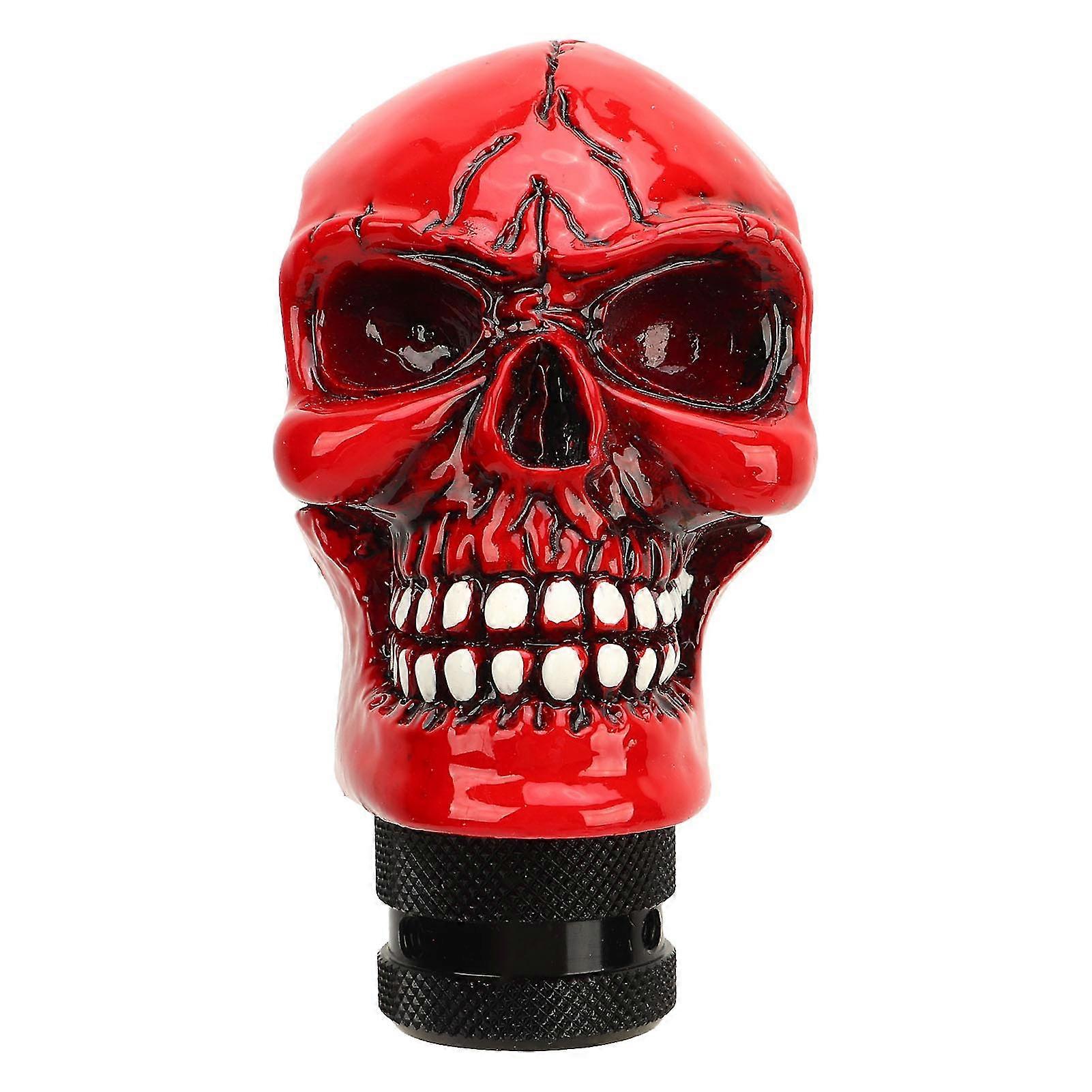 Universal Red Skull ear Shift Knob - Resin Manual Lever Handle for Cars
