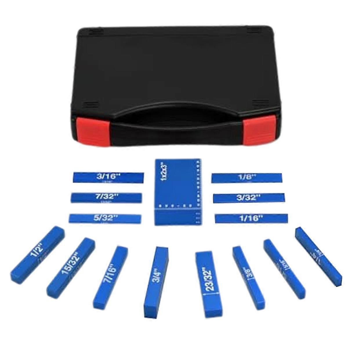 Setup Blocks Woodworking Height Gauge Set 15 Pcs of Set Up Bars, Router Table and Table Saw Accessories Blue