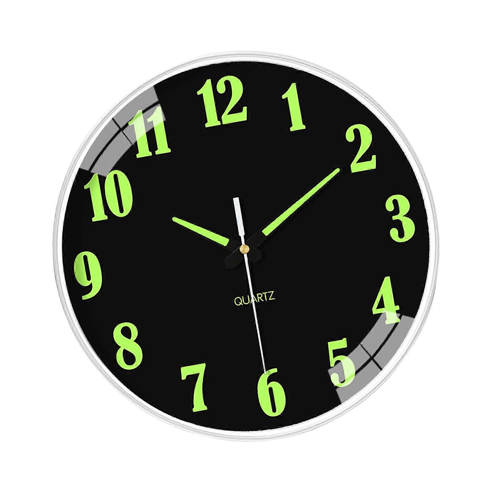 Luminous Wall Clock Battery Operated 20cm Arabic Numerals Round Quartz Clock Style A