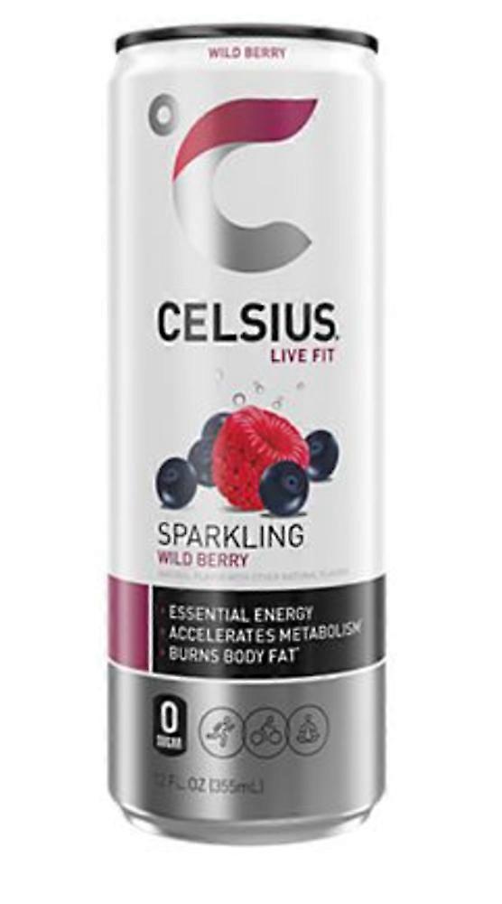 Celsius Energy Drink - Wild Berry (4 x 12 Fl Oz., No Sugar or Preservatives)