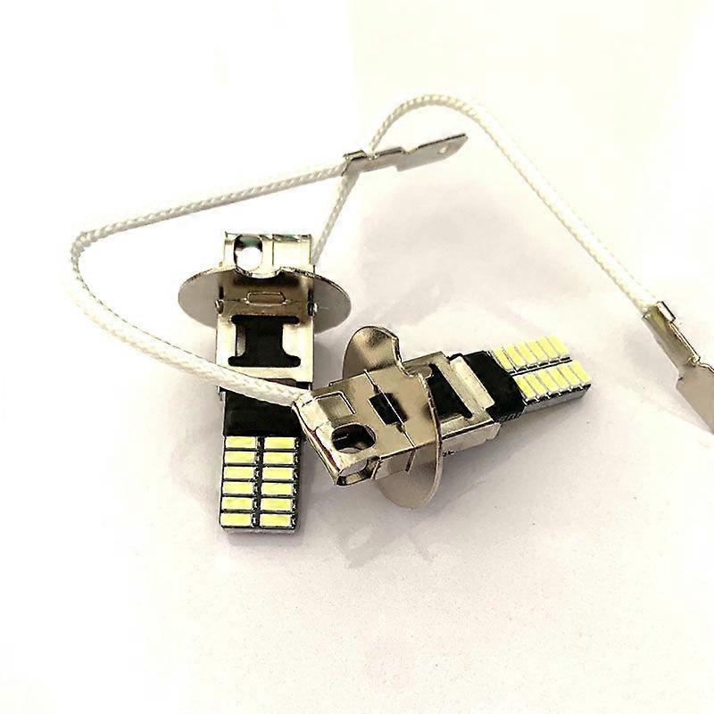 2 stuks H3 2835 autolicht 24 SMD LED Vrachtwagen Auto Xenon Witte Lamp Mist DRL Lamp 6500K Dagrijs s 12V-24V Led Lamp Geel