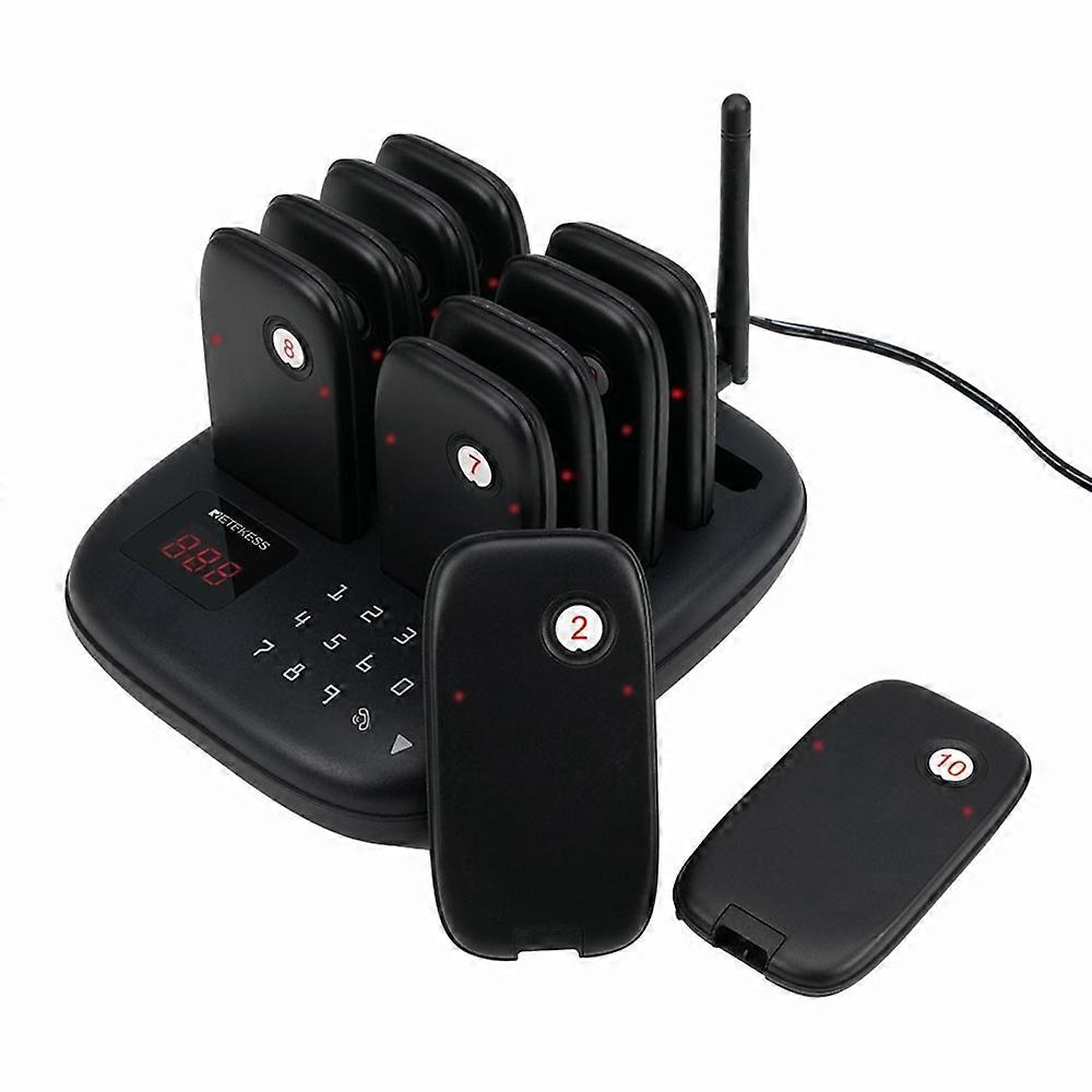 RETEKESS TD175S Restaurant Waiting Pager Set Beeper Buzzer Wireless Calling System with 10 Guest Pag