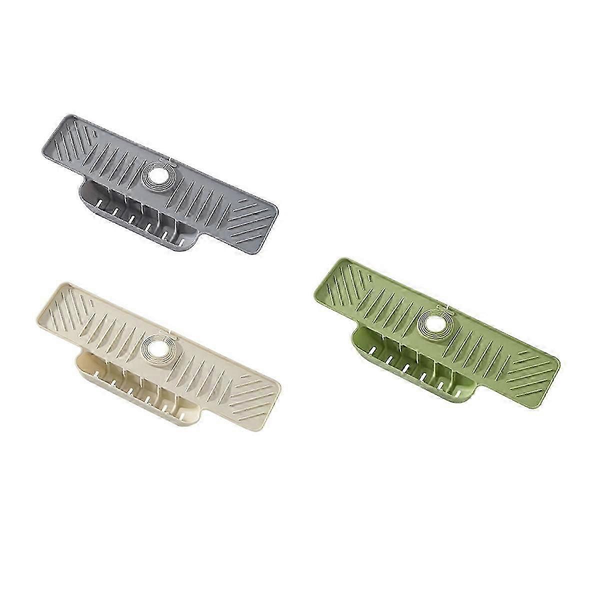 3pcs Kitchen Sink Splatter Guard Silicone Draining Mat Fast Drying Stone Sink Tray Sink Faucet Mat Splatter Guard