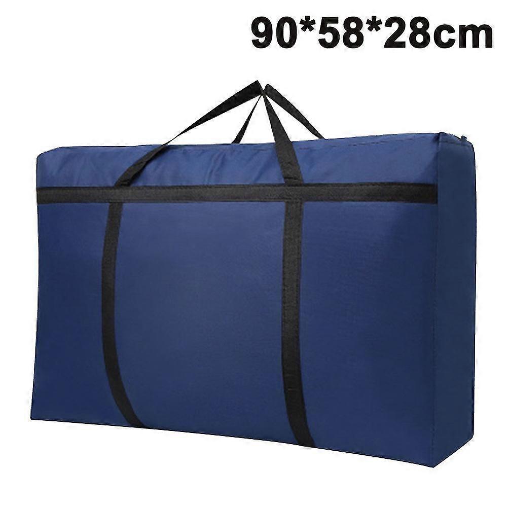 150l Large Zipper Comforter Storage Bags, Folding Clothes Storage Bag With Reinforced Handle, Under Bed Storage Bag For Bedding, Blanket, Cloth, Pillo