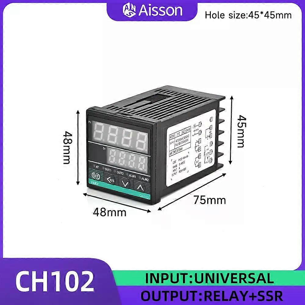 Fsw Dual Relay Output PID Temperature Controller Digital Display Thermostat CH102 CH402 CH702 CH902 AC110V-240V 0-400