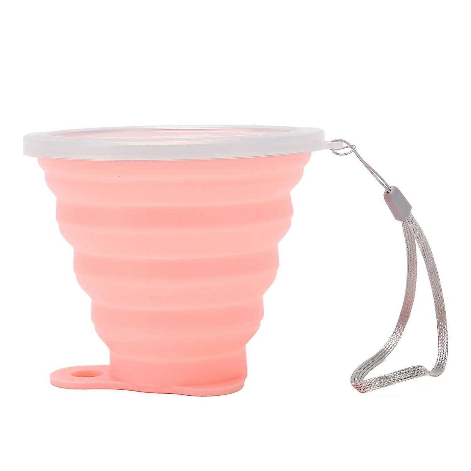 Silicone Collapsible Cup with Lid 270ml Food Grade Reusable Flexible Travel Cup Collapsible for Outd