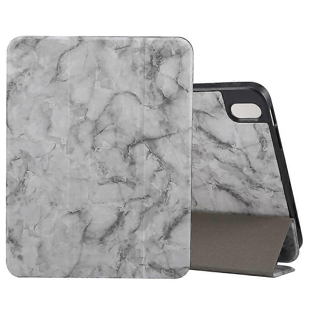 For iPad 2025 / 2022 Three-fold Marble Texture Protective Tablet Case with Pen Slot For iPad 10th Gen 10.9 2022