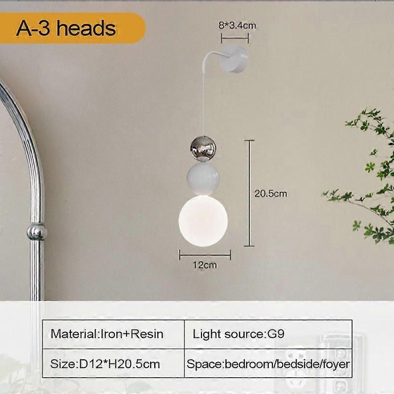 Nordic Personality Wall Light 3 Heads Macaron Ball Sconce Lamp For Living Room Study Bedroom Dining Room Home Decor Wall Lamp