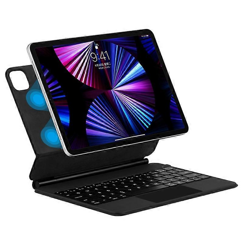 For iPad Pro 12.9 (2020)/(2021)/(2022) Magnetic Floating Bluetooth Keyboard + Leather Tablet Case