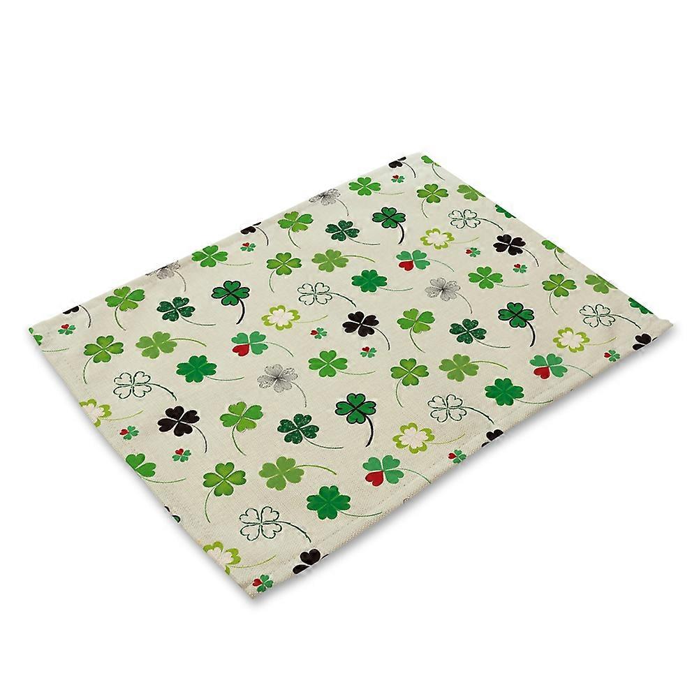Four Leaf Print Anti-Slip Heat-insulation Placement Bowl Plate Fork Table Mat(MP0015-4)