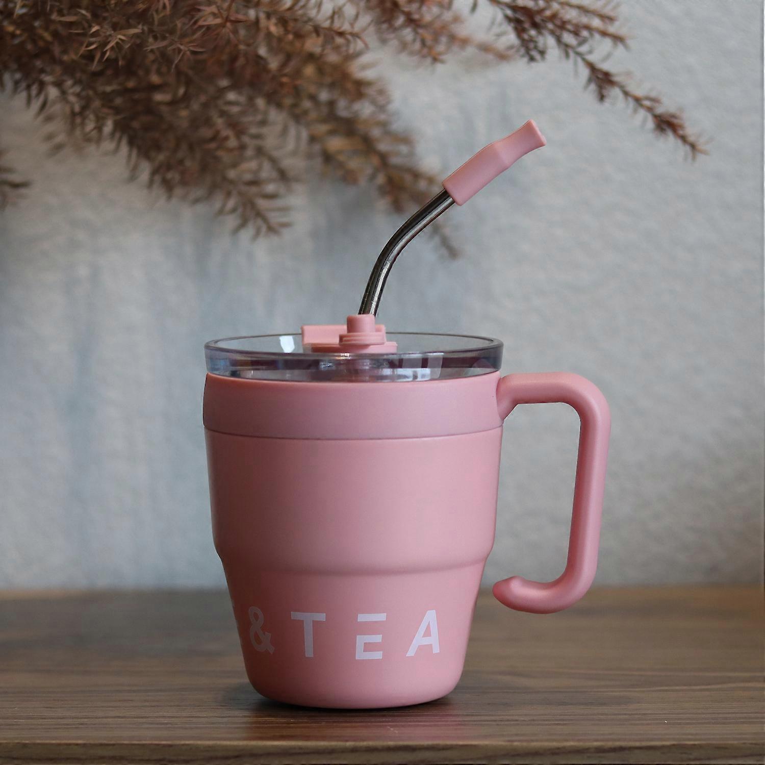 耐久性のあるピンクのトラベルコーヒー魔法瓶カップ、漏れ防止の蓋付き