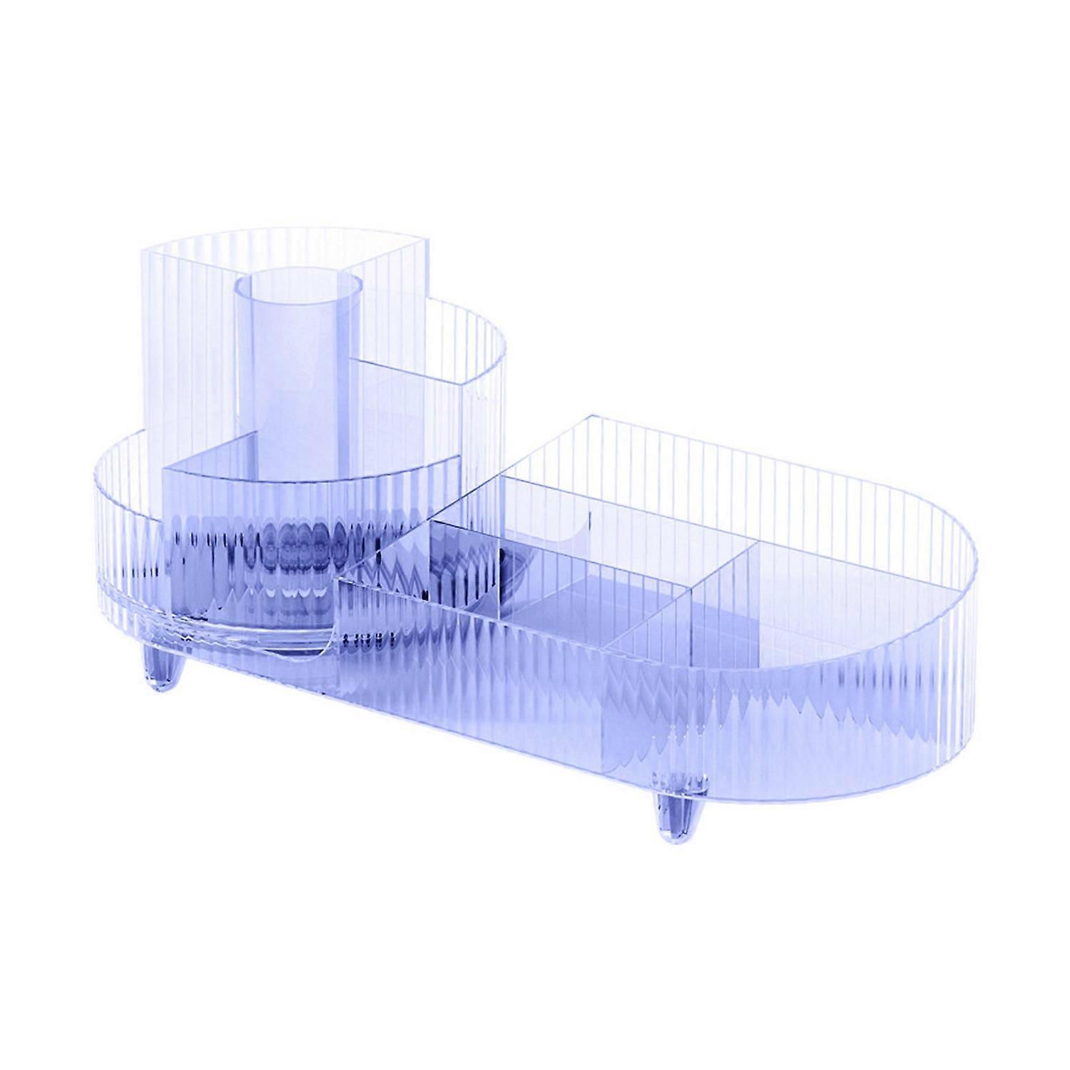 Makeup Organizer Storage Rack with 9 Compartments Large Capacity Transparent 360-Degree Rotating