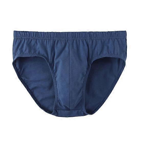 Men Briefs Mid-rise Elastic Waistband Solid Color Underwear Comfortable Breathable Slim Fit Stretchy Panties Daily Wear