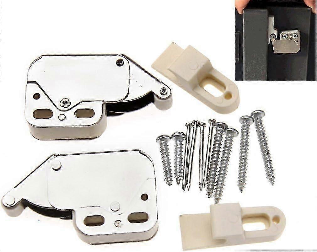 2pcs Push To Open Touch Release Lock Spring Loaded Mini Tip Latch Cupboard DoorSmall size - Hook lock