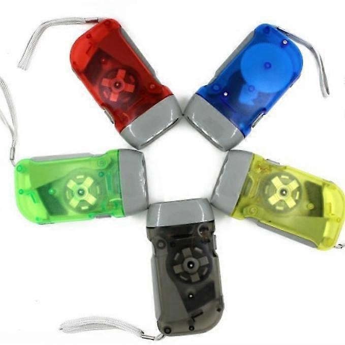SQCLV Clear Hand Crank Flashlight, 5 Pack Squeeze Clockwork Torches for Kids and Adults, No Batteries Required