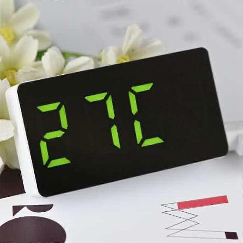 Portable LED Display Plastic Alarm Clock With Time/Calendar/Temperature