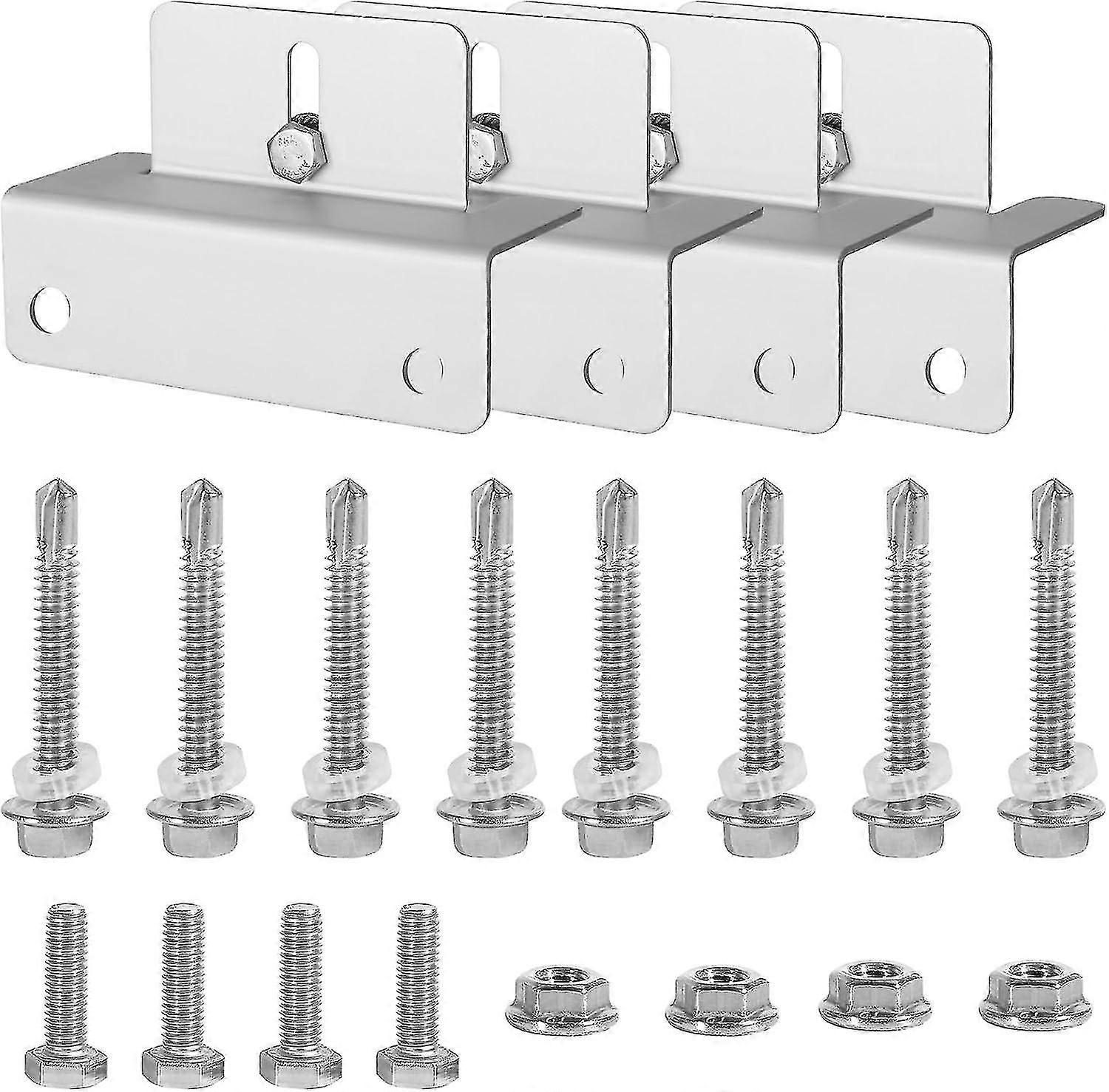 Solar Panel Mounting Brackets, 4pcs Solar Panel Z Bracket Set  for Van Z Holder with Nuts and Screws - q36