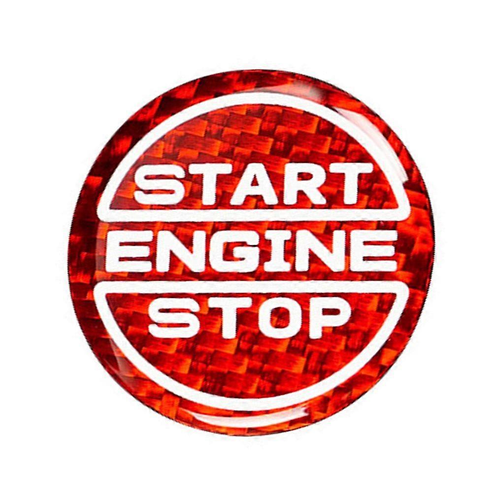 Carbon Fiber Car Start Engine Stop Button Button Panel Interior Trim for 2024 New Auto Parts Red
