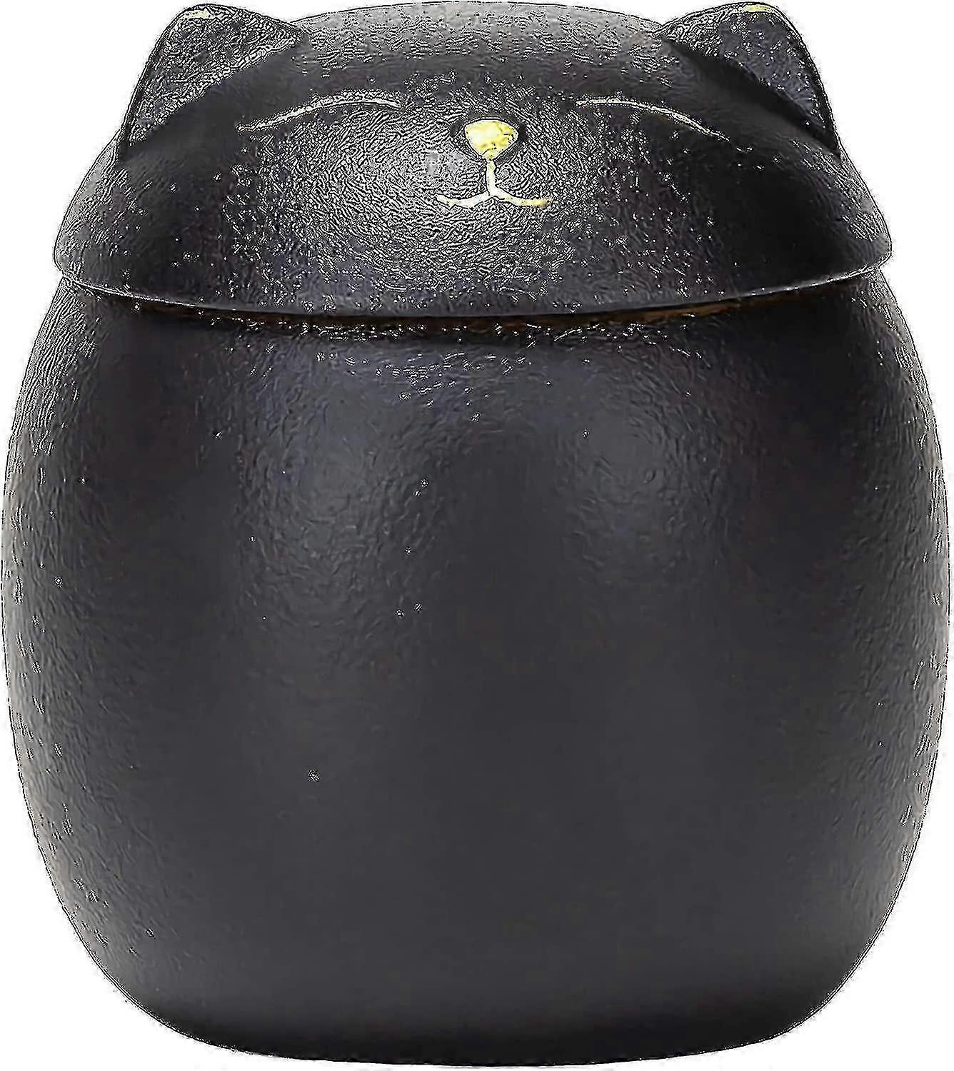 Cat Urn For Cat Ashes Keepsake Pet Urns Cats Black Cat Urn 3" X 3" (black)