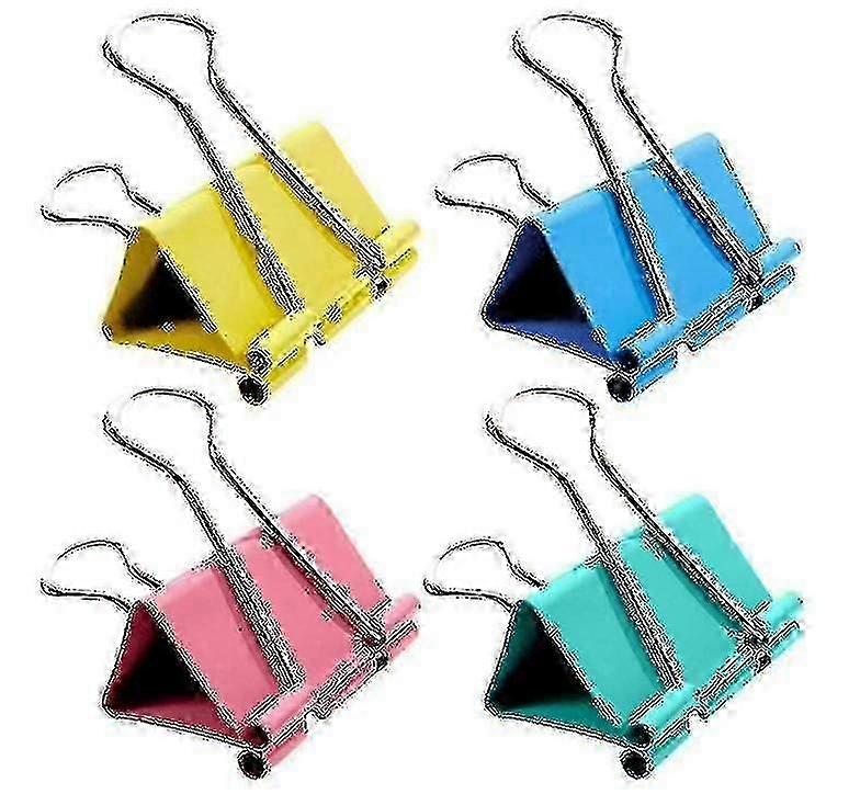 Binder Clips Metal Foldback Clips Assorted Colours Clamps Paper Clips