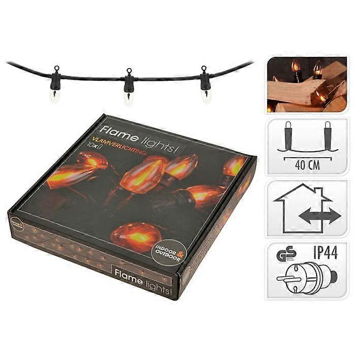 String lights - EMINZA - Flames - 10 bulbs - Warm white - IP44