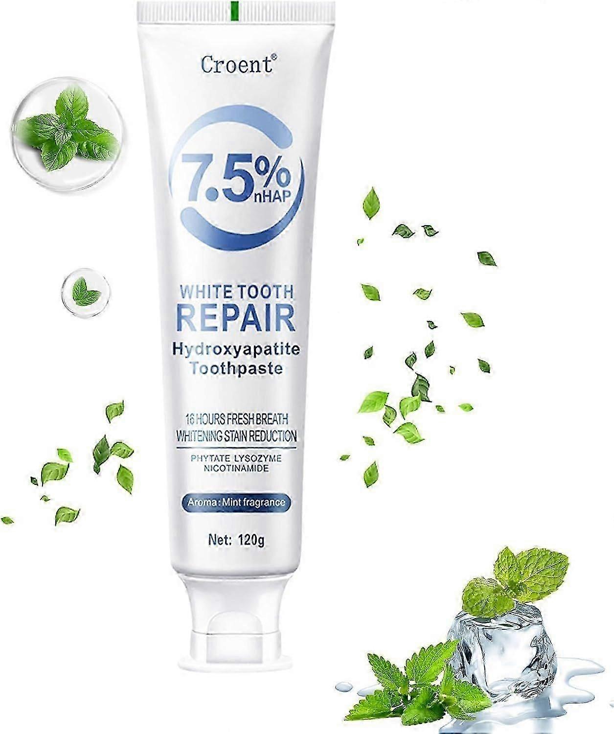 Hydroxyapatite Toothpaste, Enamel Protection and Tooth Strengthening, Fluoride Free Hidroxiapatita Toothpaste for Sensitive Teeth