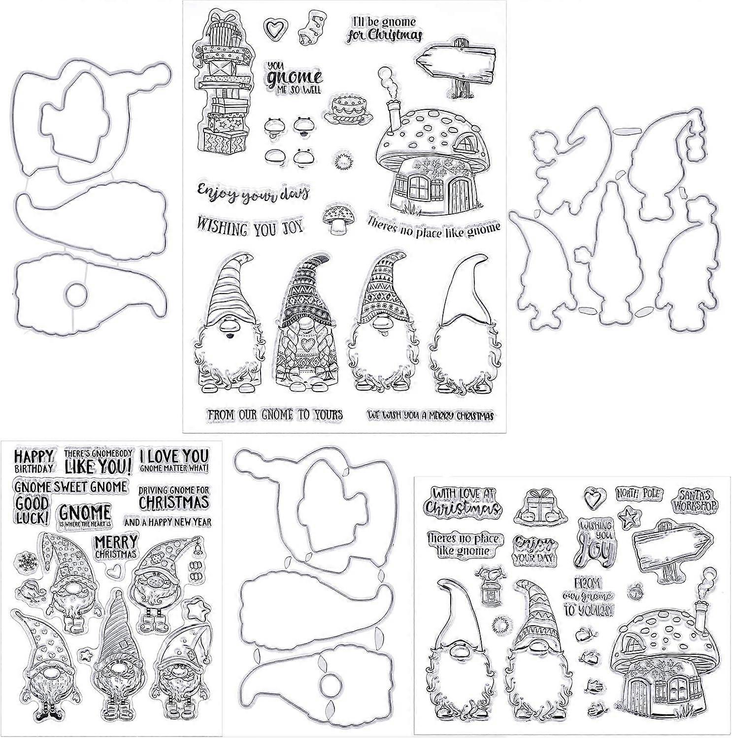 Christmas Crafting Delight, Santa Claus Clear Stamps for Card Making, Envelope Paper Craft Embossing Stencil Diy Decor, Use In Diaries And Notes (3