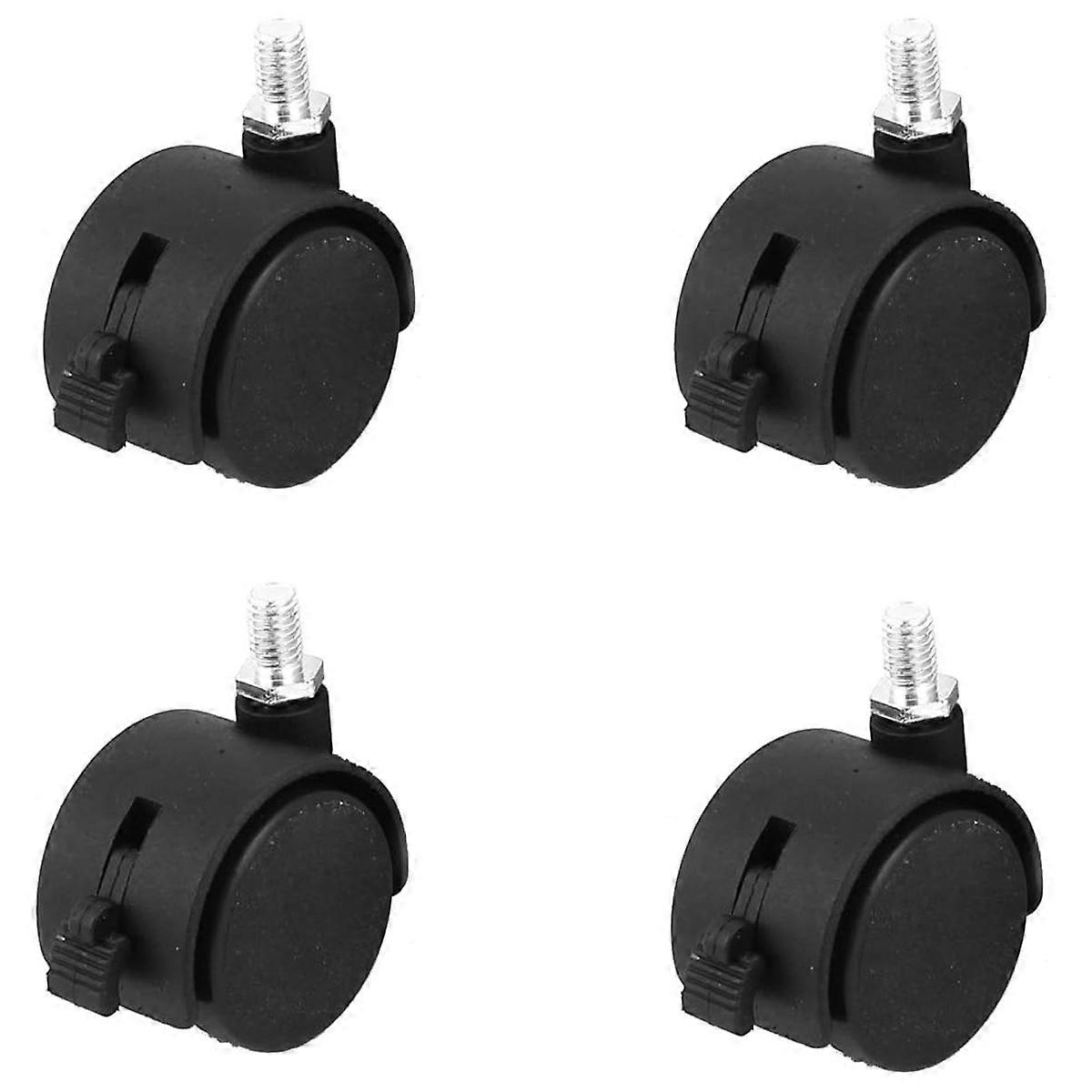 Threaded Stem Furniture Casters, Premium Nylon Material Quiet Non-Slip Swivel Locking Casters for Wide Application in Office, Home, And Industrial