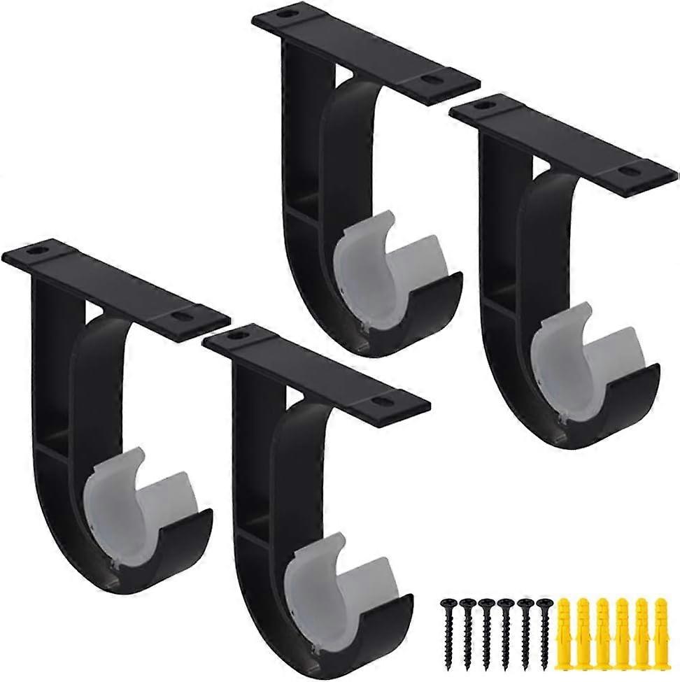 Anti-Corrosive Curtain Rod Holders, Robust Aluminum Alloy Ceiling Brackets With Easy Installation, Suitable For Office To Kitchen Decor (Set Of 4)