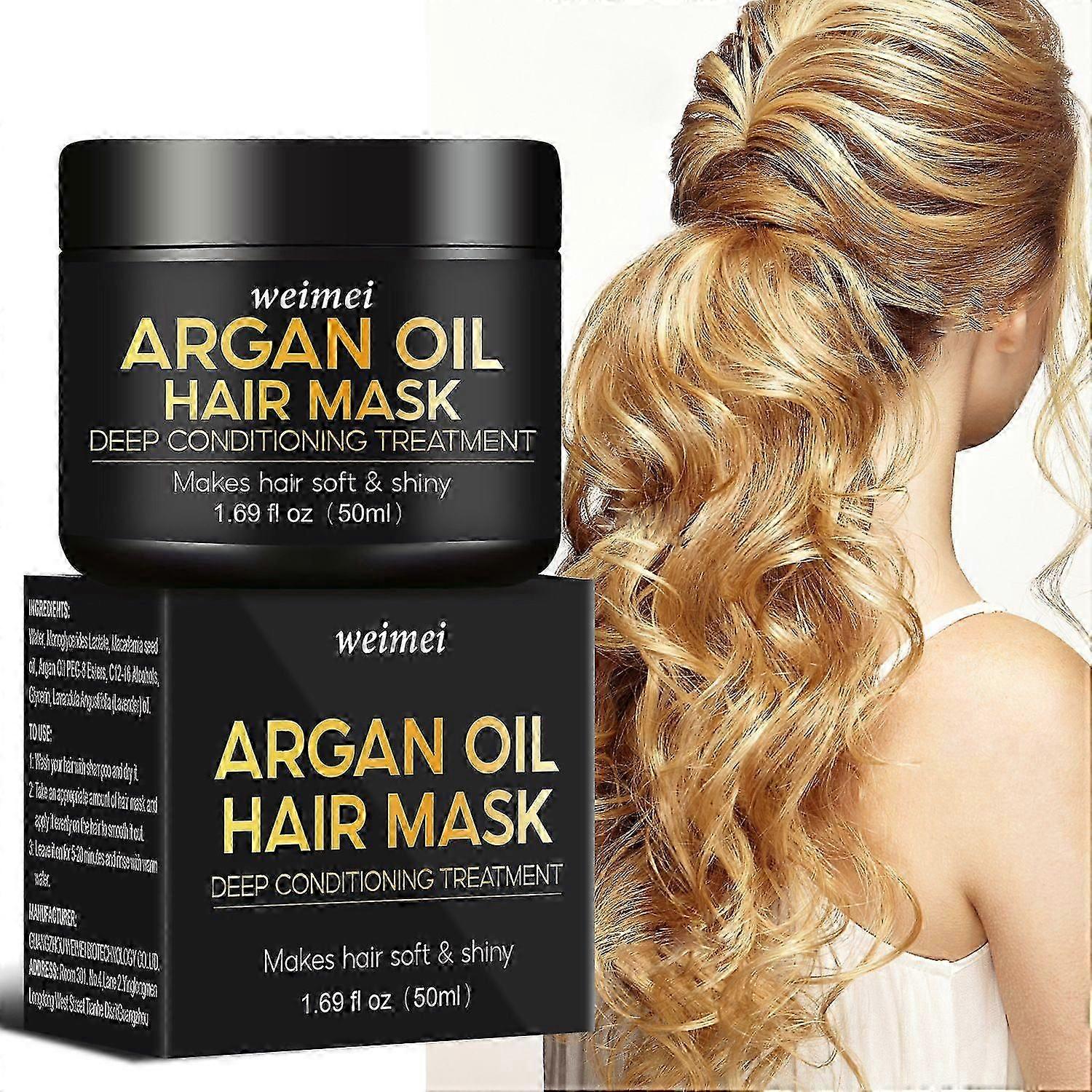 Argan Oil Hair Mask - Conditioner for Dry, Damaged, Frizzy Hair & Split Ends - Deep Hydration, Nourishment, and Revitalization