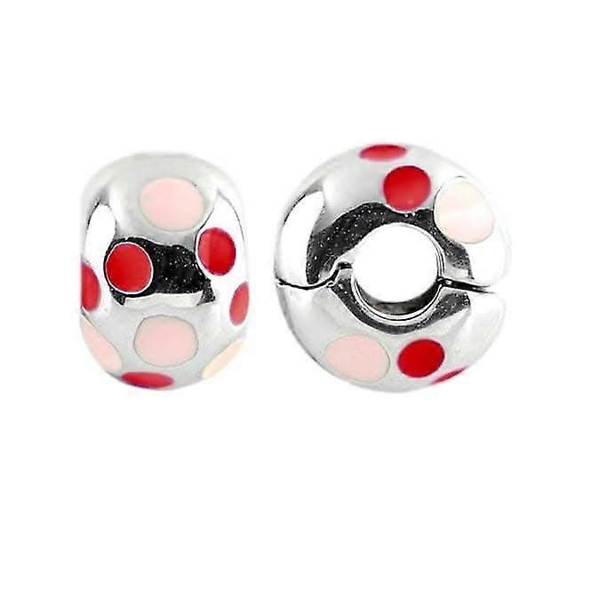 Silver Stopper Wheel with Red and Pink Enamel
