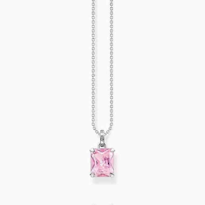 Collana di pietre rosa in argento KE1964-051-9