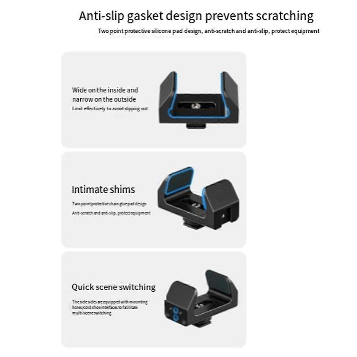 Universal Power Bank Mount Holder Cold Shoe Mount for 53mm to 72mm Power Supply for DSLR Camera Cage Battery Clamp