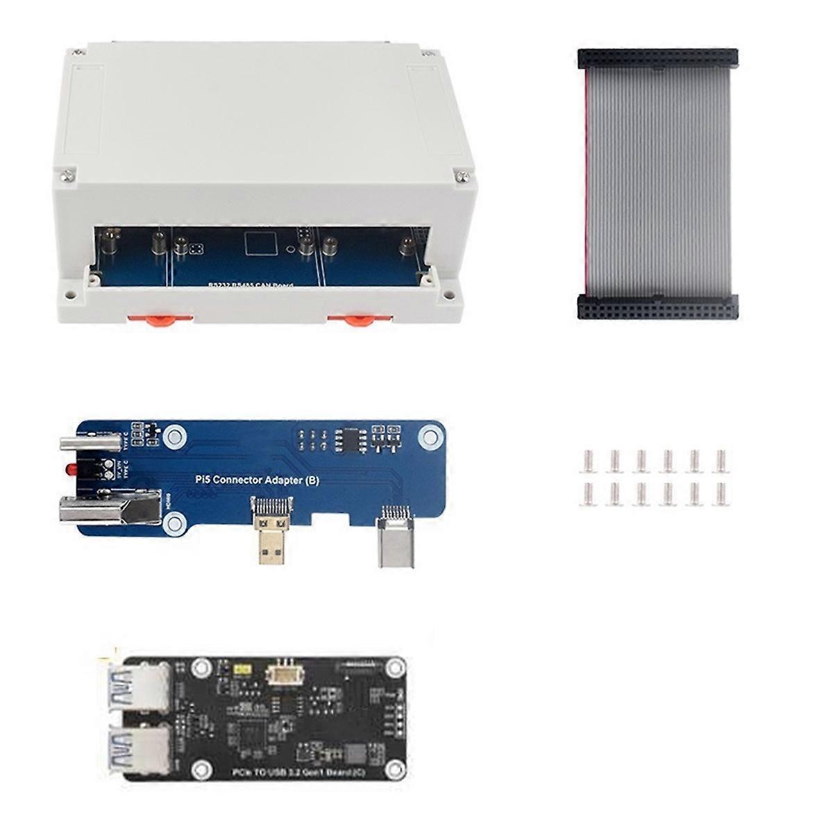 Isolated RS232/RS485/CAN/CAN FD Expansion Board for 4/5 Expands 2XRS485+1XRS232+1XCAN FD+1XCAN with Case D
