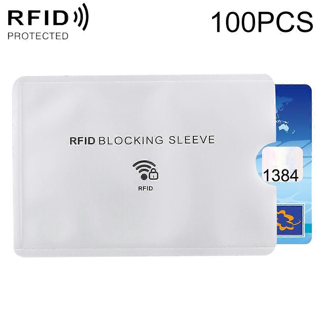 100pcs Aluminum Foil Anti Theft RFID Blocking Sleeve Card Protector, Size: 9.1*6.3cm