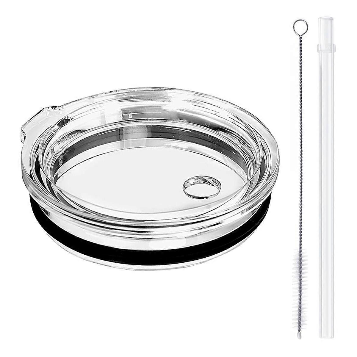 Spill Proof Lid with Straw,Replacement Straw Lids Compatible for Rambler Straw Mug,Travel Straw Top