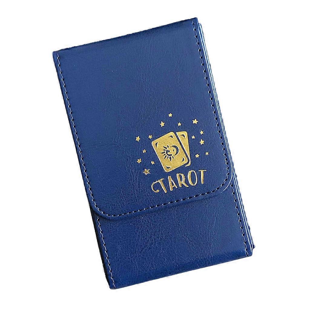 Tarot Cards Box PU Leather Tarot for Case Container Collection Card Sleeve Holder Box CCG Board Game Blue