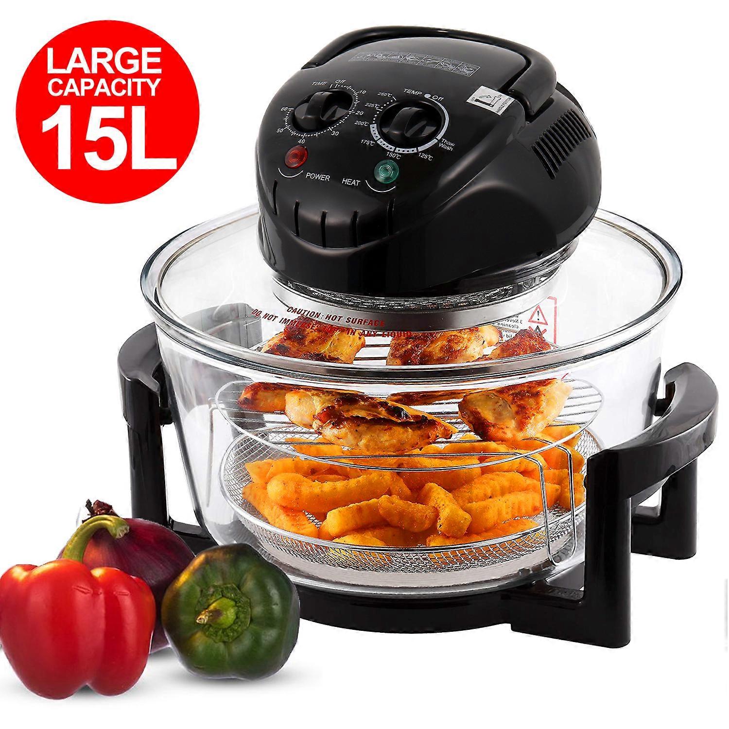15L Halogen Oven Air Fryer Multi-Cooker Frying Chips , Low Rack & Tongs Timer