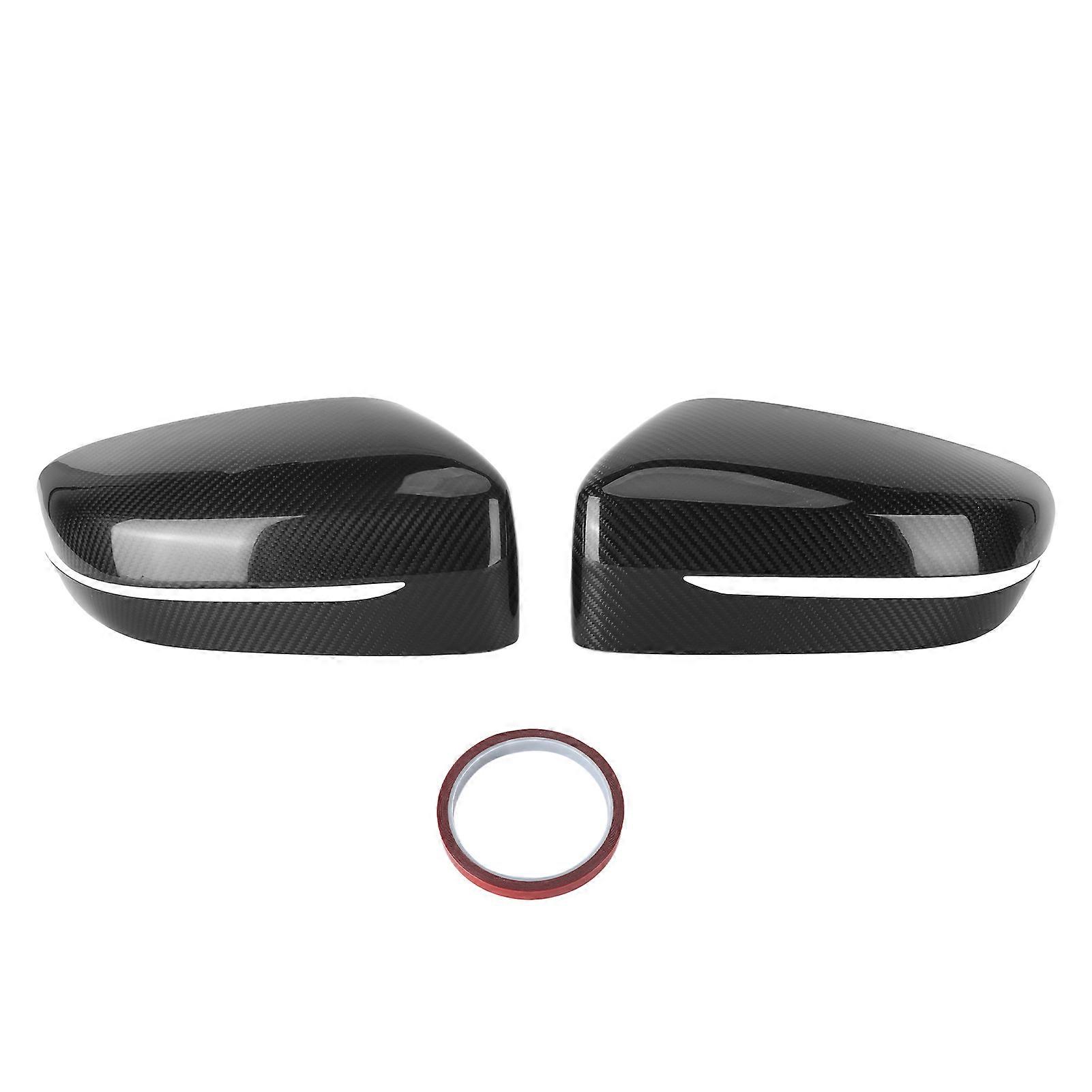 2pcs Side Rearview Mirror Cover Trim Dry Carbon Fiber Replacement for 3 Series G20 LHD 2019‑2021