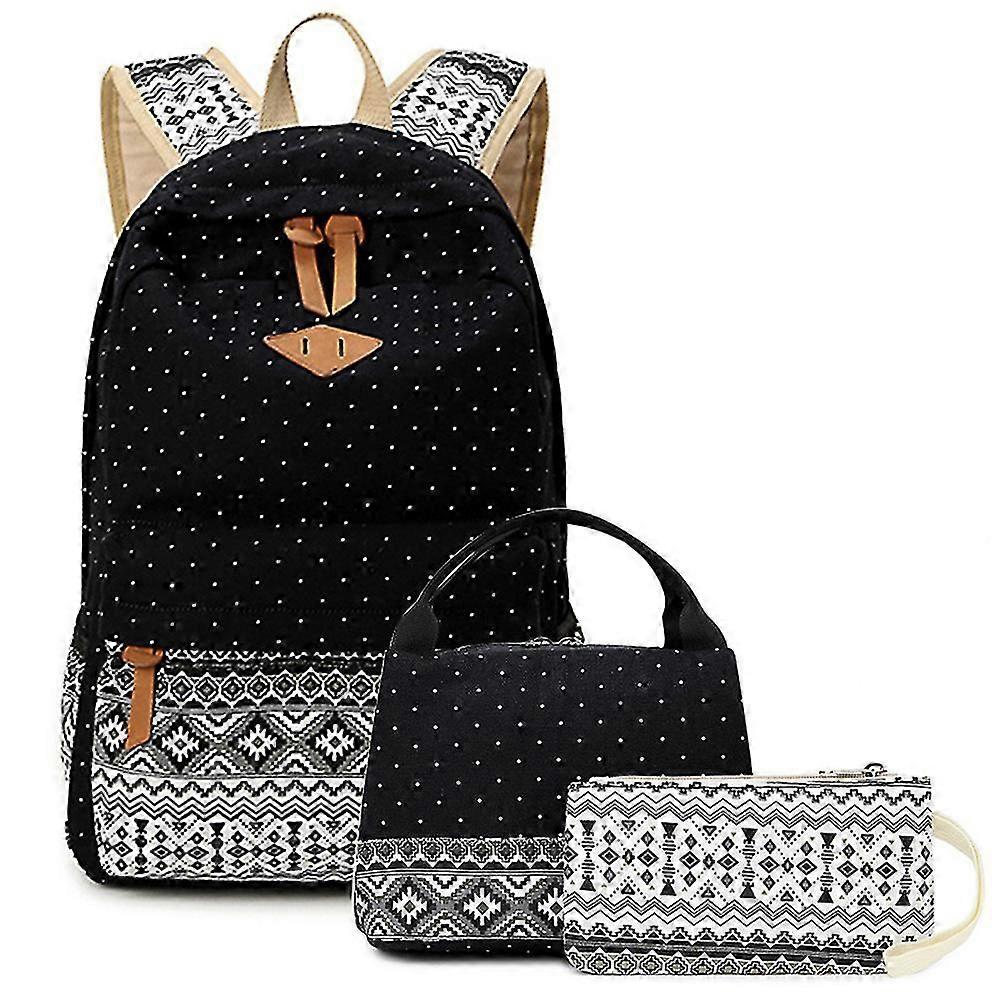 Canvas Backpack 10 Piece Set Back Printed Middle School Student Schoolbag