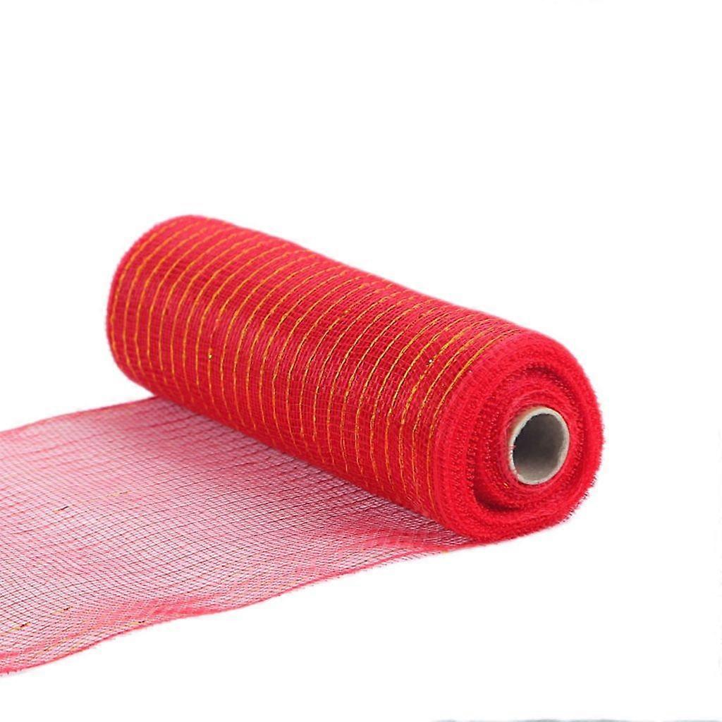 1 Roll Mesh Ribbon Christmas Decor Burlap Plastic Gift Boxes Metallic FoilMesh